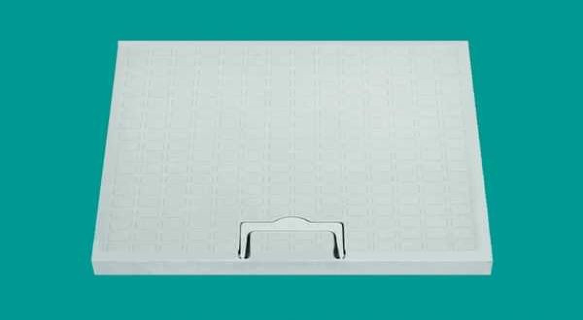 Aknafedél fogantyúval - 300 x 300 mm - szürke