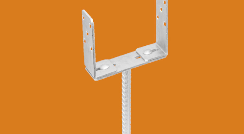 Állítható betonozható U oszloptalp - 60-200 mm