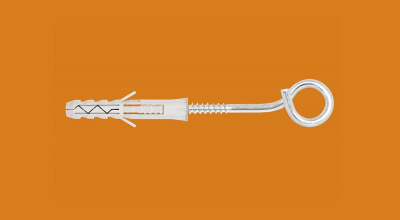 HX műanyag tipli 12 x 60 mm - szemes kampóval 8 x 120 mm