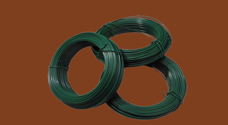 Feszítőhuzal, zöld, PVC bevonatos
