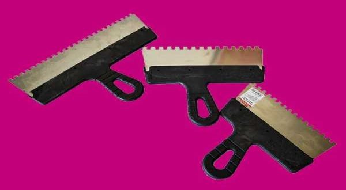 Fogazott, rozsdamentes acél fali spatula - 250