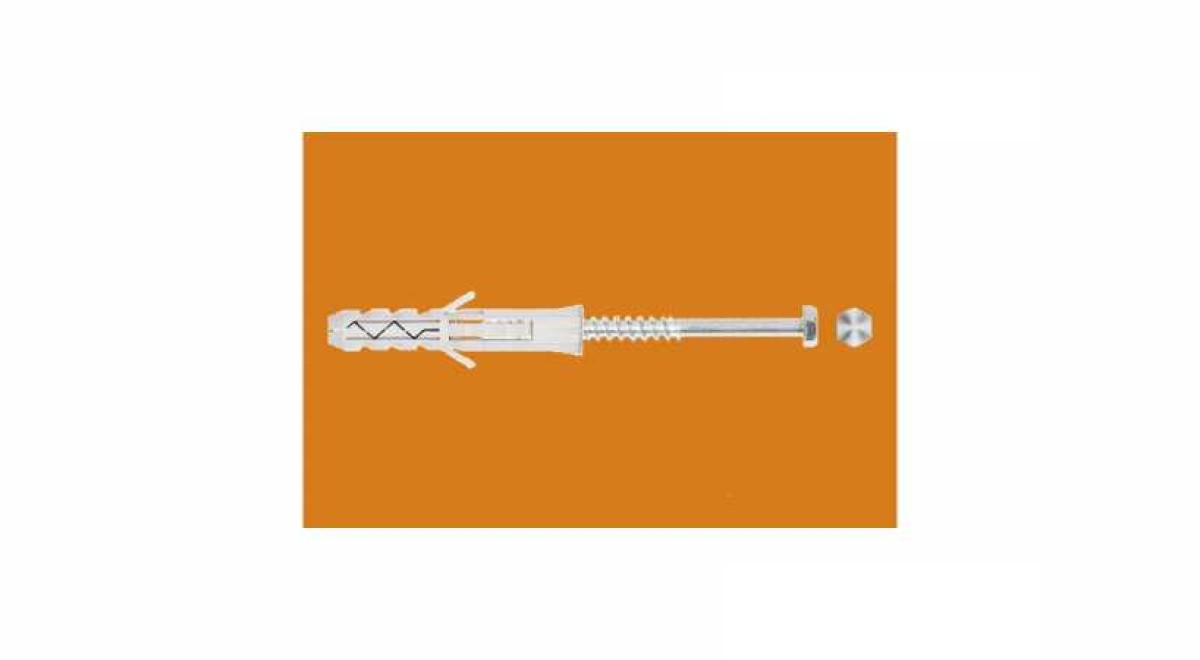 KKX műanyag tipli 10 x 60 mm - hatlapfejű csavarral 6 x 120 mm