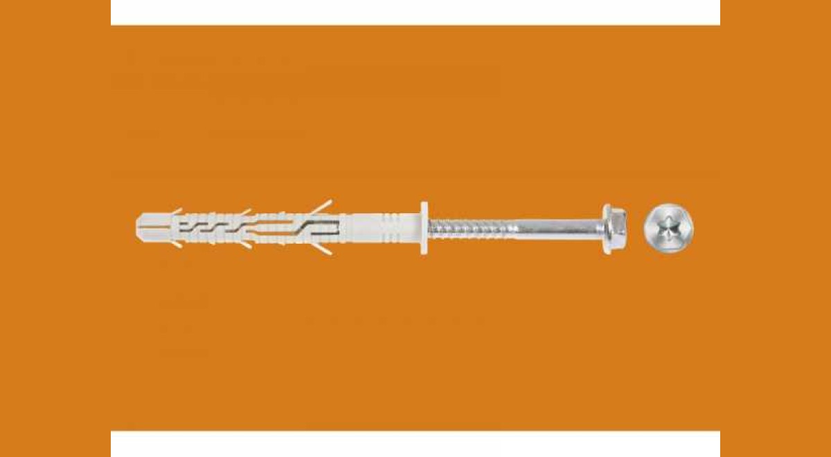 KPR-F NYLON tipli 10 x 180 mm - peremes hatlapfejű TX csavarral 7 x 185 mm