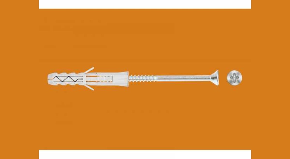 KRX műanyag tipli 8 x 40 mm - süllyesztett PZ fejű facsavarral 4 x 50 mm