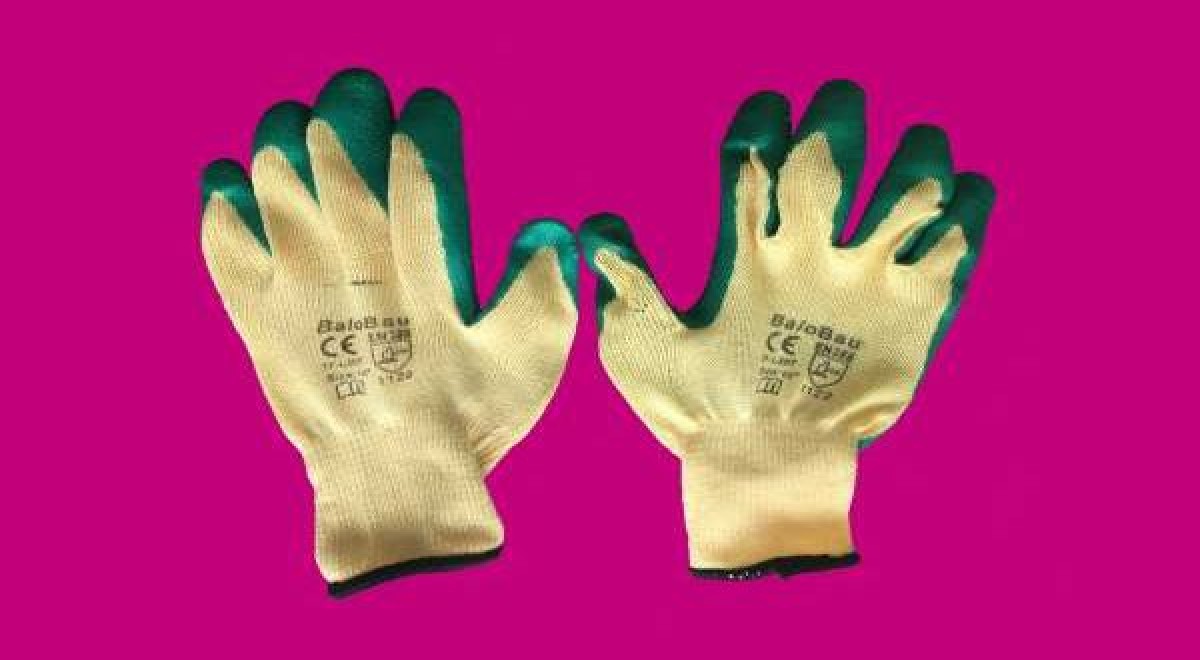 PROFI nyári munkáskesztyű mártott, latex - sárga/zöld, méret: 9