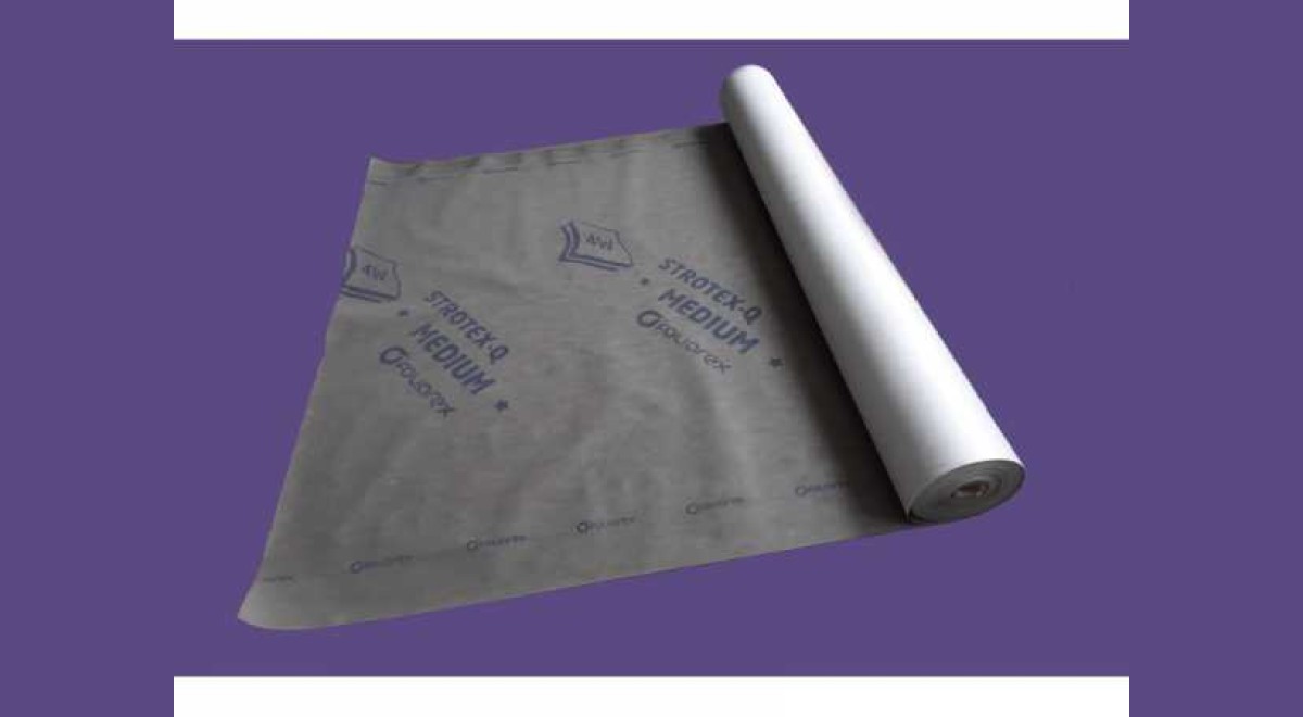 STROTEX-Q MEDIUM TAPE páraáteresztő tetőfólia ragasztóval - 150 g/m2 - 1,5 x 20 m