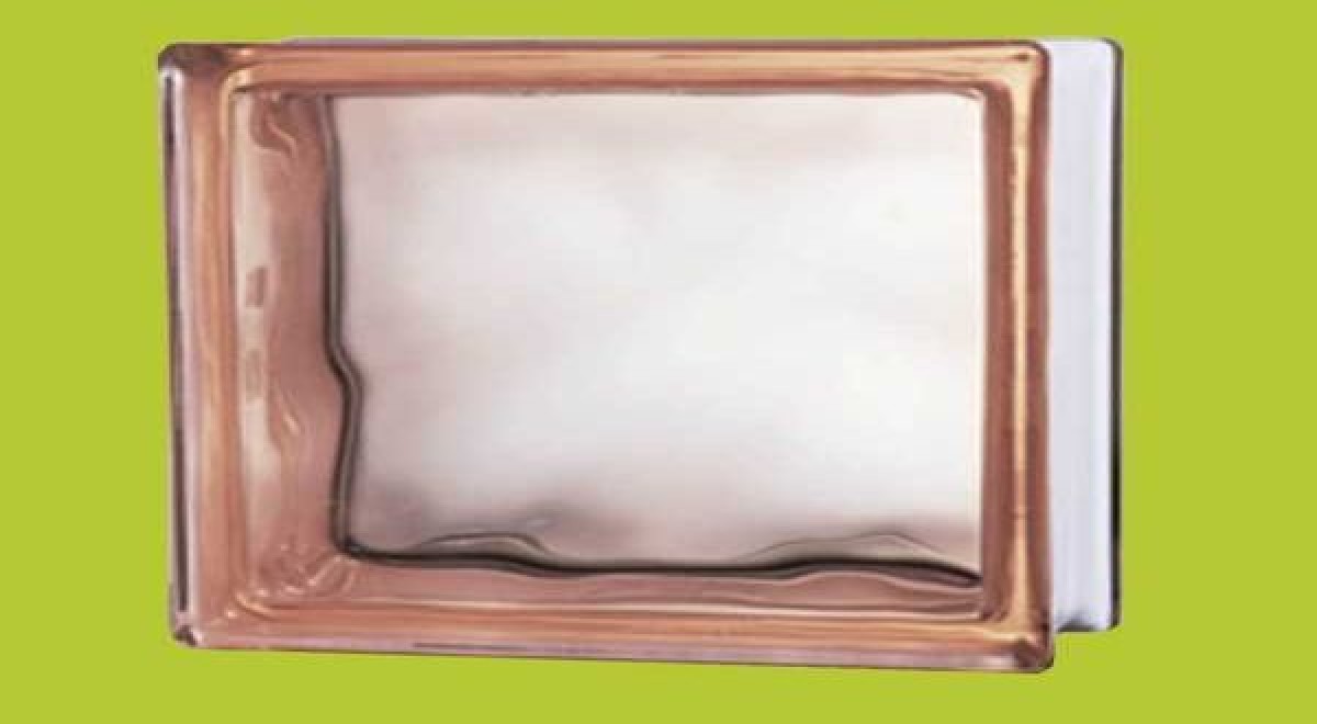 Üvegtégla - 190 x 190 x 80 mm - pink, tiszta